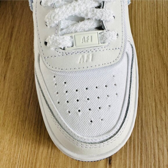 ❤️Rare Nike Air Force 1 Shadow Womens Shoes Sz 7.5 White Blue Sneaker FJ4567-100 - Picture 10 of 12